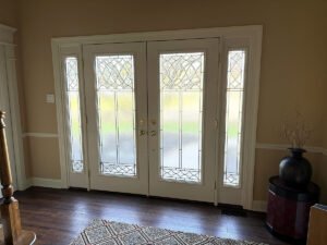 Guardian Double Door Sidelights Full Light London Decorative Glass Whipped Cream - Lawrence NJ