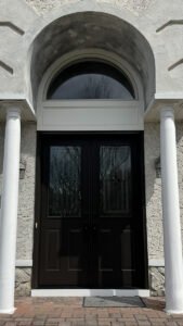 ProVia 8 Double Door Half Light Aria Decorative Glass Black - West Windsor NJ
